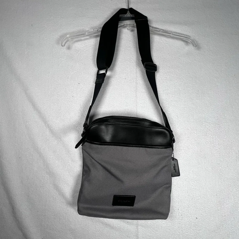 Coach F37609 Crossbody‎ Nylon Black Leather Mens Travel Work Bag